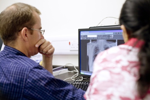 X Ray Ct Scan Man Looking At X Ray